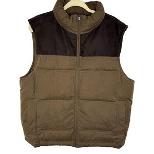 Roundtree & Yorke Brown and Chocolate Puffer Vest EUC! Heavier Feels like Canvas